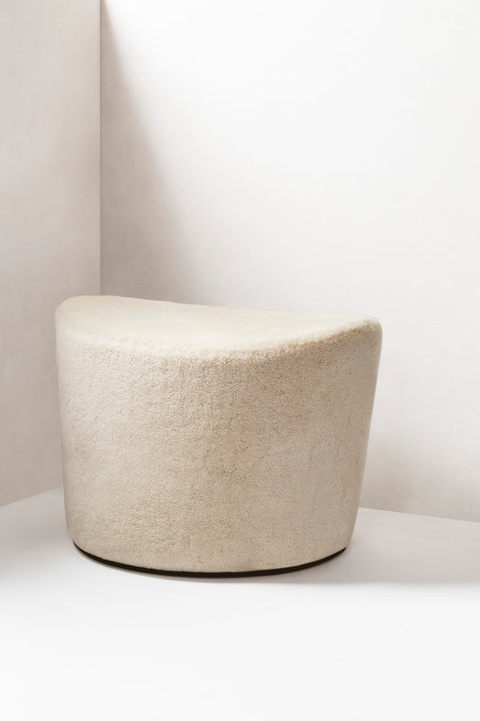 Giobagnara | Perseus Pouf: Rotating base with upholstered cotton cushion | Furniture / Stools | 2Jour Concierge, your luxury lifestyle shop | contemporary seating, sculptural design, tactile comfort, refined interiors