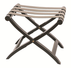 Luggage Wood Oak Folding Rack with Leather Straps