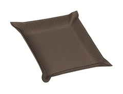 Jack Leather-Covered Valet Tray with Bendable Sides Square Extra-Large