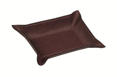 Jack Leather-Covered Valet Tray with Bendable Sides Rectangular Small