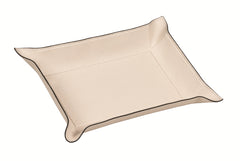 Jack Leather-Covered Valet Tray with Bendable Sides Rectangular Large