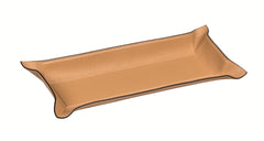 Jack Leather-Covered Valet Tray with Bendable Sides Long Rectangular Large