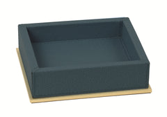 Firenze Leather-Covered Wood Valet Tray, Square M