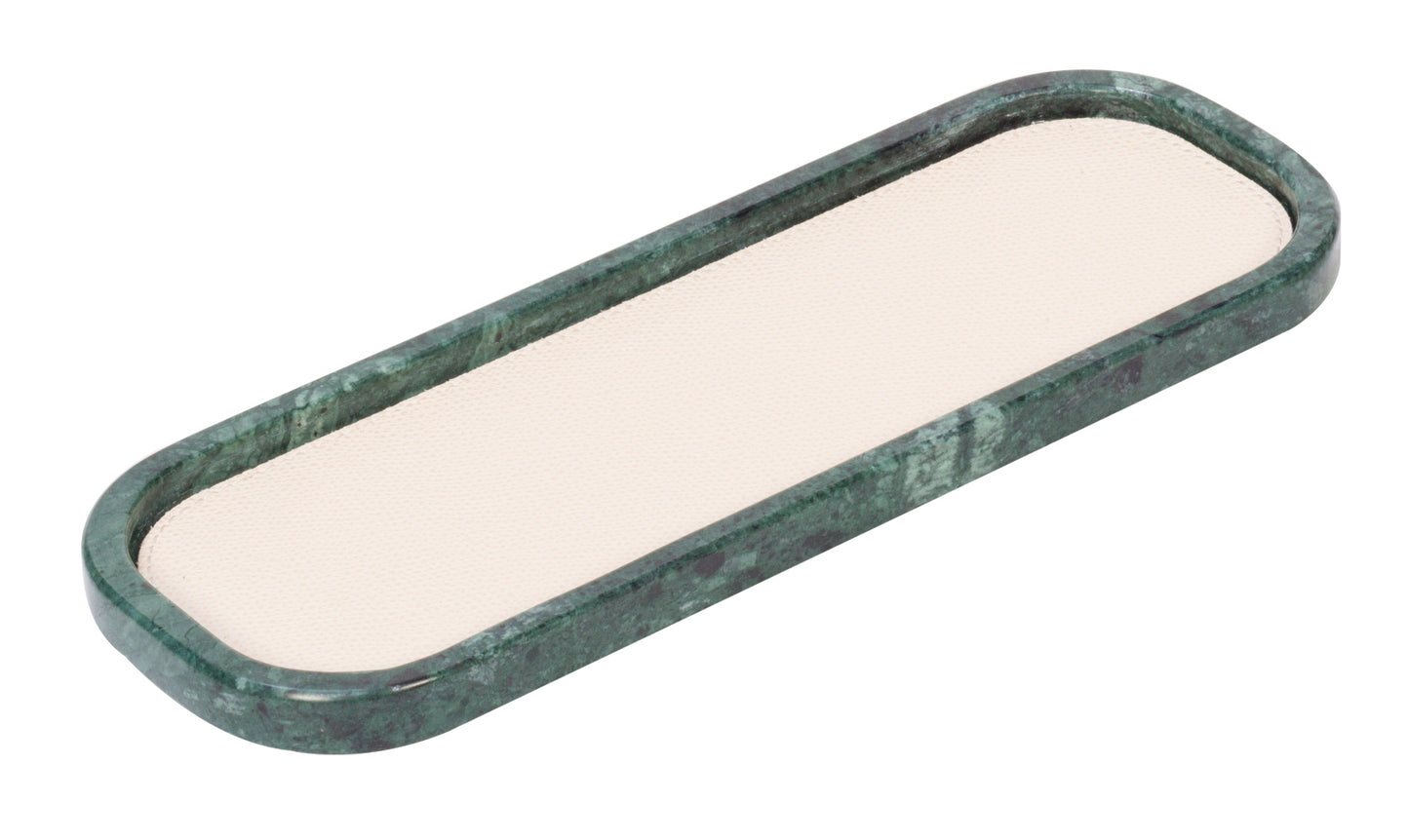Giobagnara Polo Marmo Stackable Valet Tray Long Rectangular | Marble Piece with Leather Insert and Bottom in Suede | Each Piece Offers a Unique Stone Pattern | Stylish and Stackable Home Organization | Explore a Range of Luxury Home Decor at 2Jour Concierge, #1 luxury high-end gift & lifestyle shop