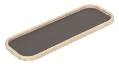 Polo Marmo Stackable Marble Valet Tray with Leather Insert Long Rectangular Large
