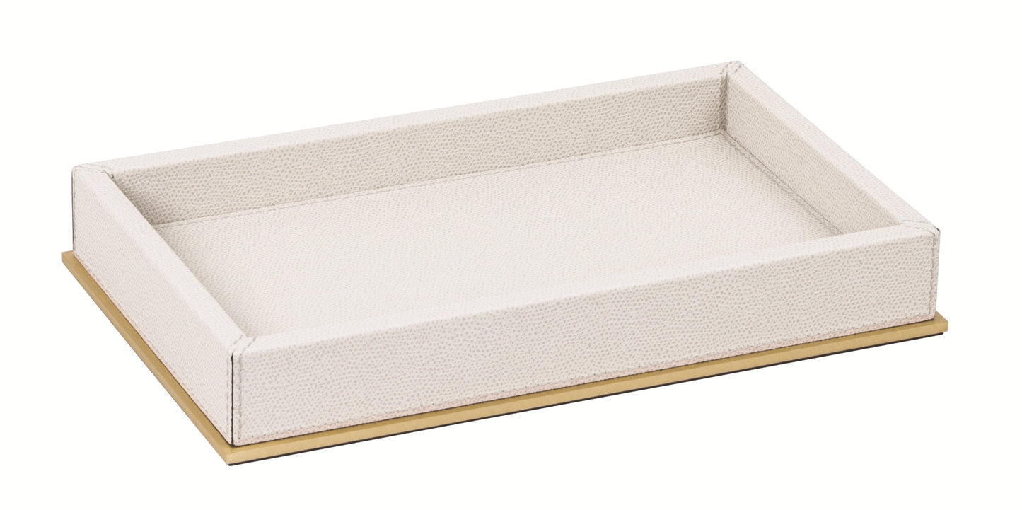 Giobagnara Firenze Valet Tray | Leather-Covered Wood Structure | Part of Firenze Bathroom Set | Ideal for Yacht Decor | Available exclusively at 2Jour Concierge