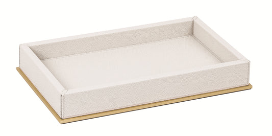 Giobagnara Firenze Valet Tray | Leather-Covered Wood Structure | Part of Firenze Bathroom Set | Ideal for Yacht Decor | Available exclusively at 2Jour Concierge
