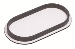 Regis Leather-Covered Valet Tray Long Rounded w Metal Base