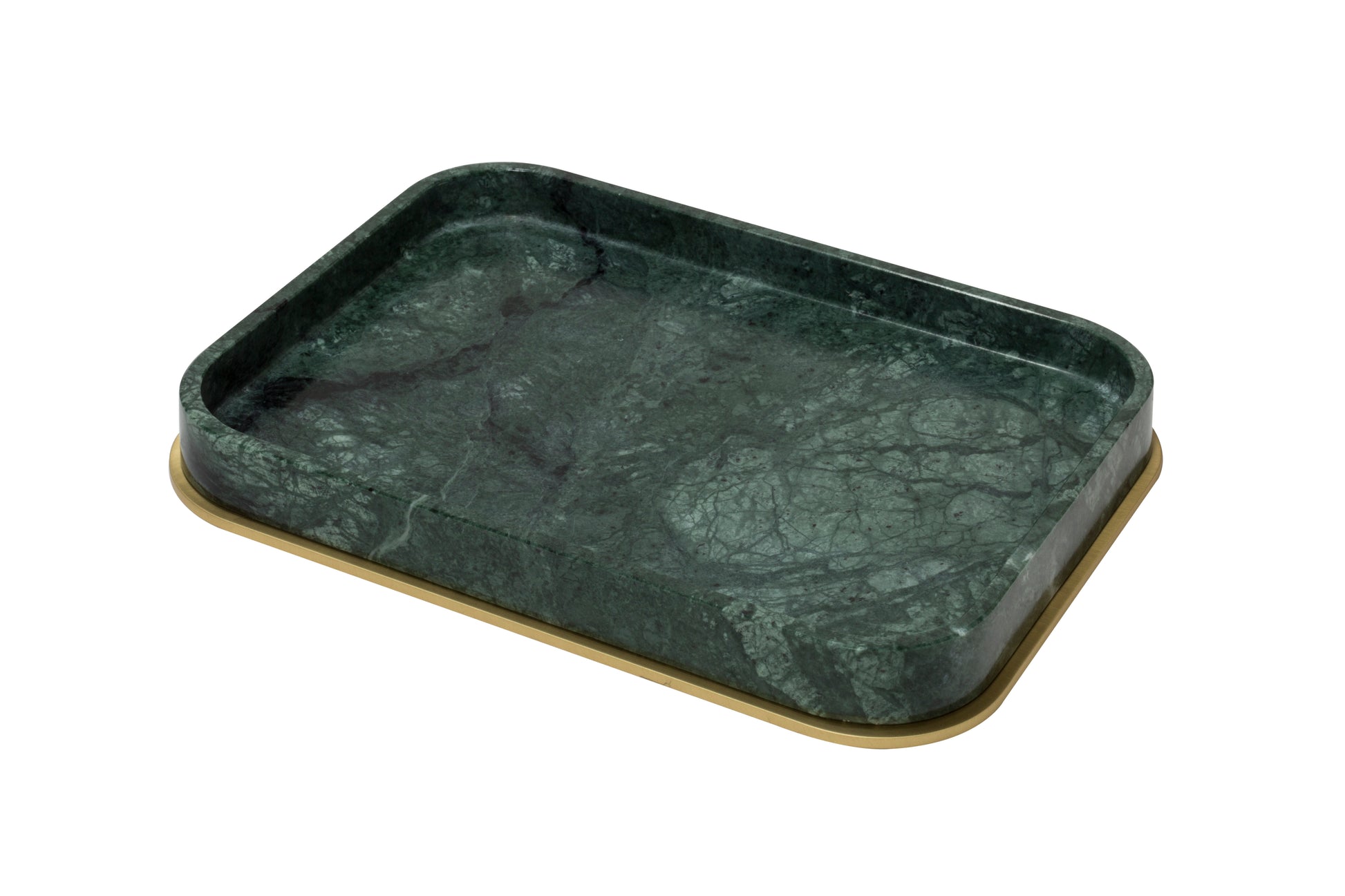 Giobagnara Positano Marble Valet Tray Rectangular | Marble Structure with Brass Base Frame | Non-Slip Waterproof Rubber Base | Stylish and Functional Home Organization | Explore a Range of Luxury Home Decor at 2Jour Concierge, #1 luxury high-end gift & lifestyle shop