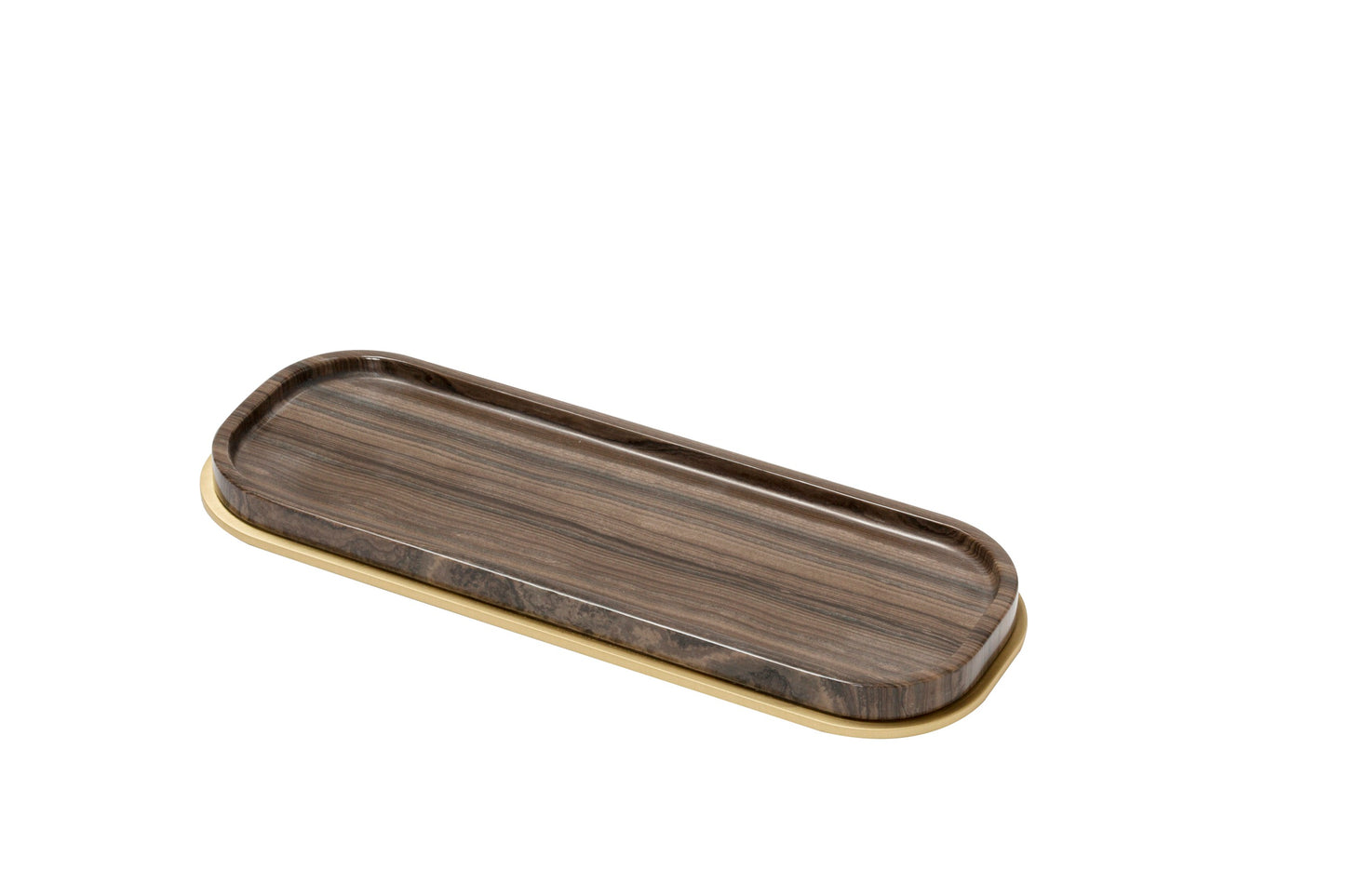 Giobagnara Positano Marble Valet Tray Long Rectangular | Marble Structure with Brass Base Frame | Non-Slip Waterproof Rubber Base | Stylish and Functional Home Organization | Explore a Range of Luxury Home Decor at 2Jour Concierge, #1 luxury high-end gift & lifestyle shop