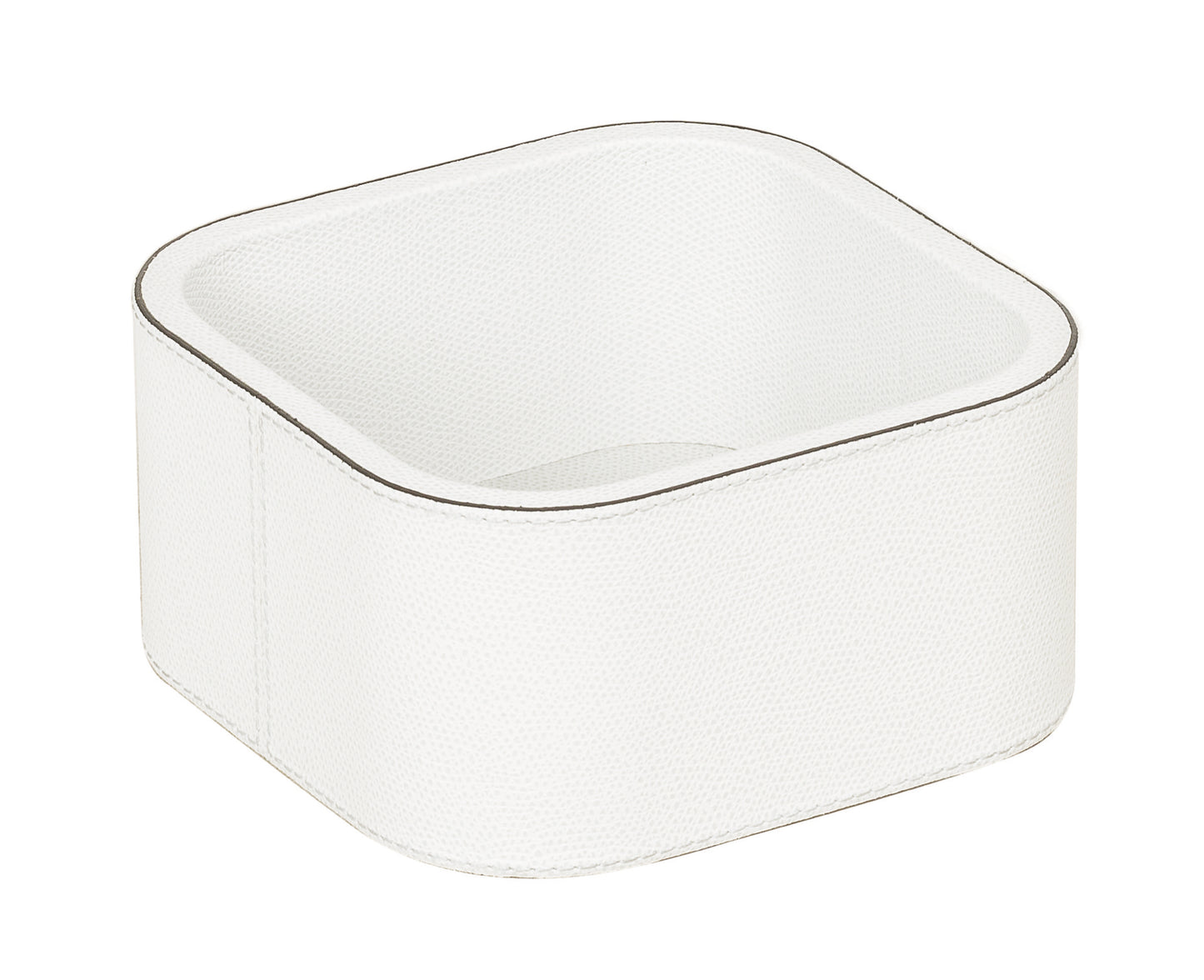 Giobagnara | Polo Stackable Valet Tray: Leather-covered stackable tray in round, square, and rectangular shapes with multiple sizes | Decor / Valet Trays | 2Jour Concierge, your luxury lifestyle shop | premium valet trays for expensive interiors, luxury decorative storage, office desks, bedside tables, and coordinated wardrobe systems