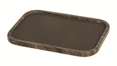 Polo Marmo Stackable Marble Valet Tray with Leather Insert and Suede Bottom Rectangular Small