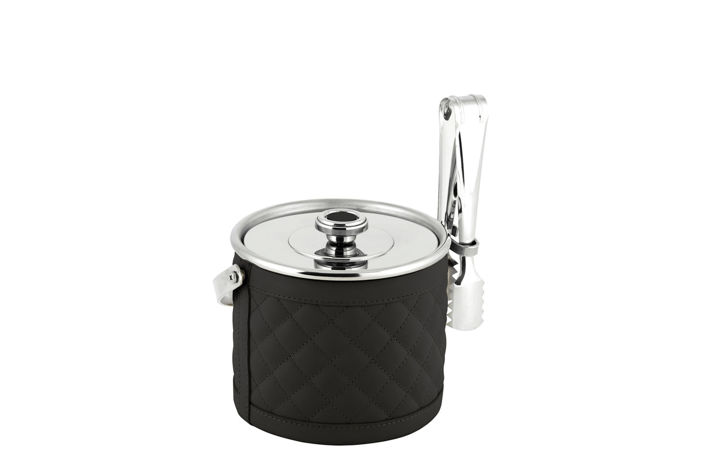 Menfi Diamonds Ice Bucket by Riviere | Stainless steel structure | Covered with quilted diamonds padded leather | Barware and Ice Buckets | 2Jour Concierge, your luxury lifestyle shop