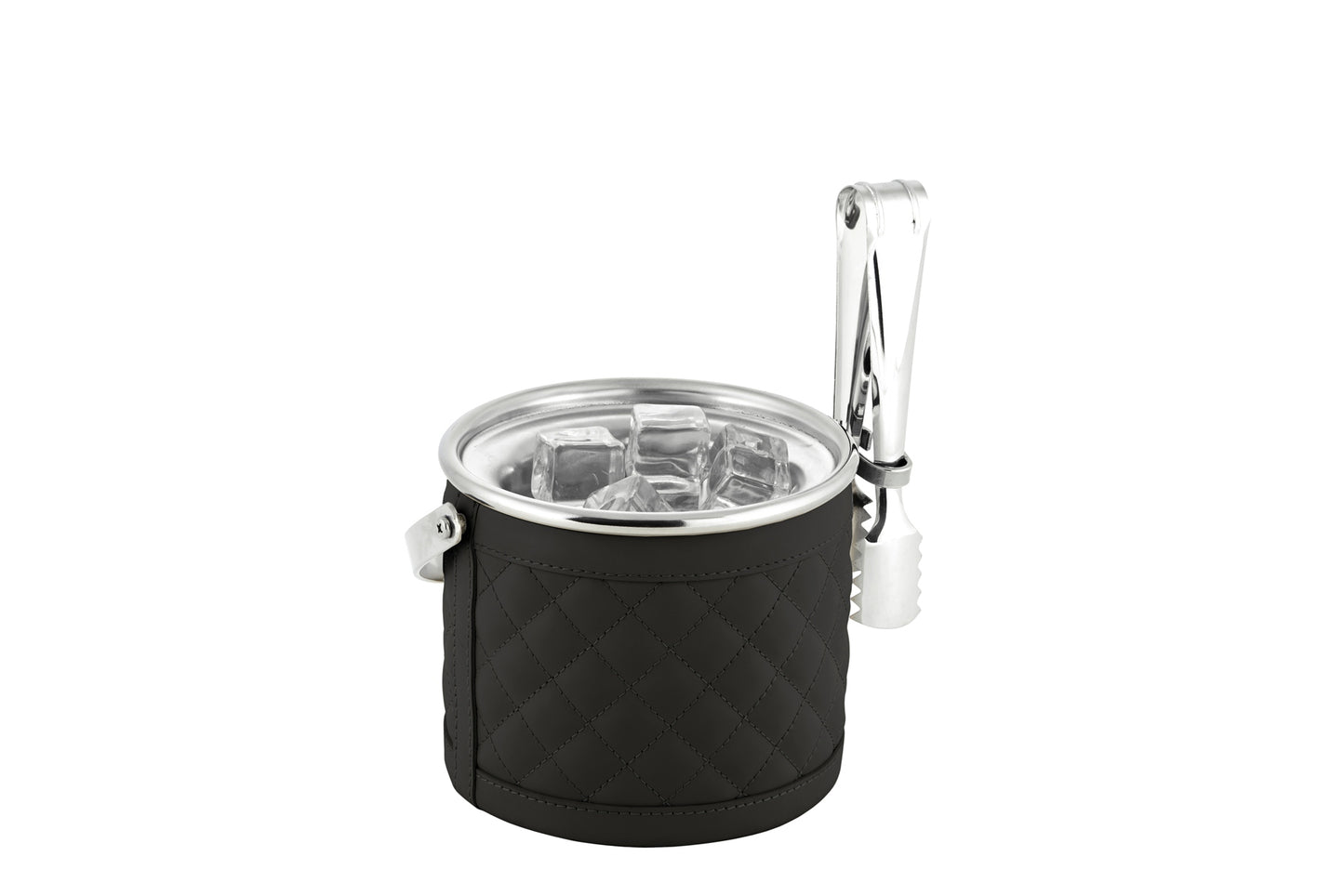 Menfi Diamonds Ice Bucket by Riviere | Stainless steel structure | Covered with quilted diamonds padded leather | Barware and Ice Buckets | 2Jour Concierge, your luxury lifestyle shop