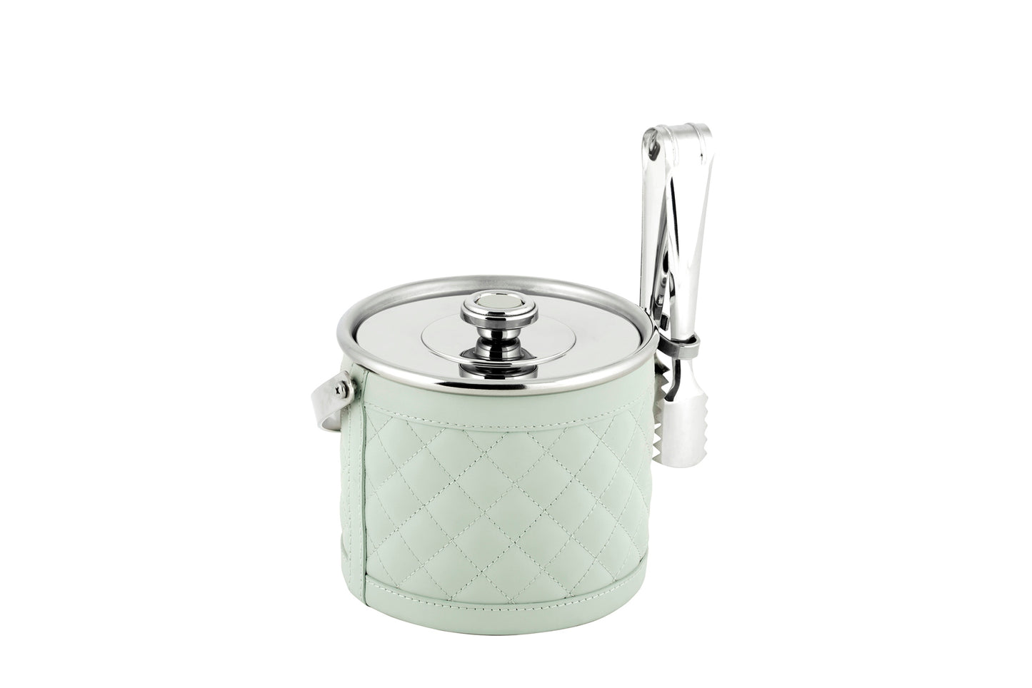 Menfi Diamonds Ice Bucket by Riviere | Stainless steel structure | Covered with quilted diamonds padded leather | Barware and Ice Buckets | 2Jour Concierge, your luxury lifestyle shop