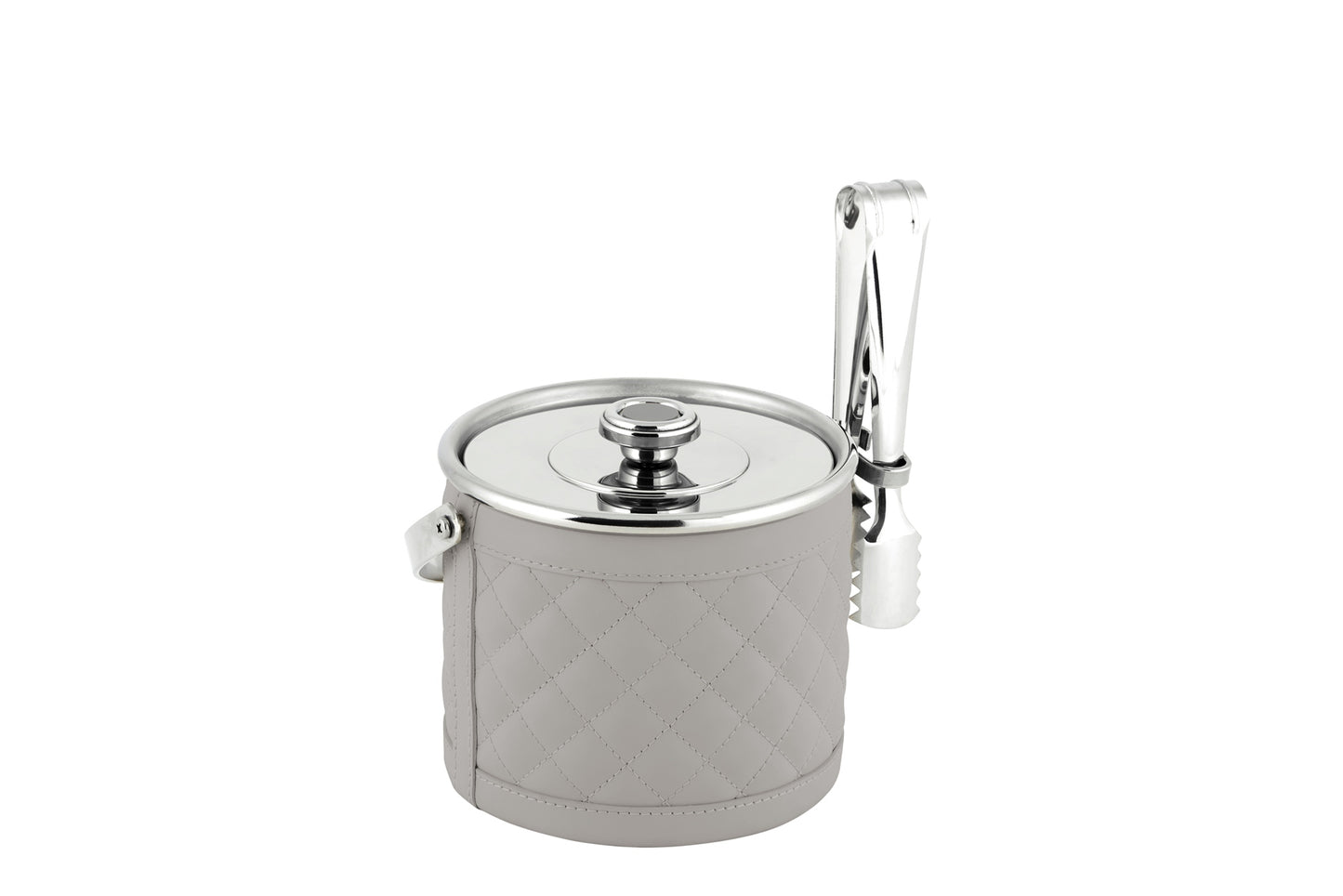 Menfi Diamonds Ice Bucket by Riviere | Stainless steel structure | Covered with quilted diamonds padded leather | Barware and Ice Buckets | 2Jour Concierge, your luxury lifestyle shop