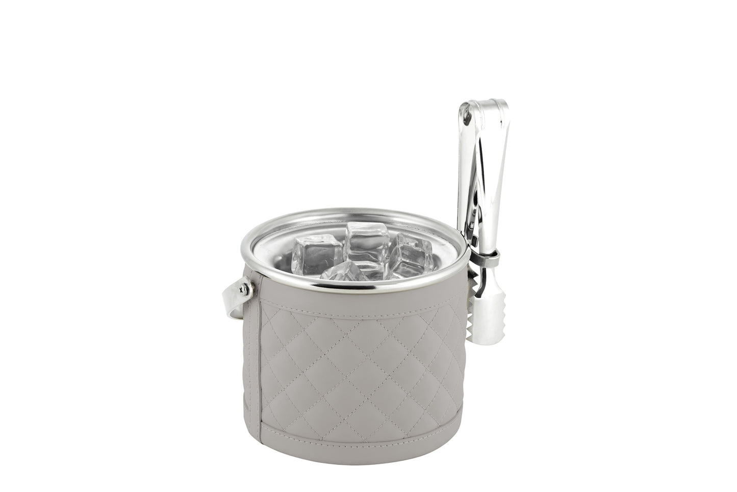 Menfi Diamonds Ice Bucket by Riviere | Stainless steel structure | Covered with quilted diamonds padded leather | Barware and Ice Buckets | 2Jour Concierge, your luxury lifestyle shop