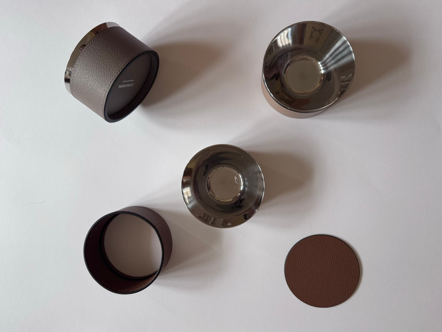 Calypso Leather-Covered Stainless-Steel Double-Wall Bowl