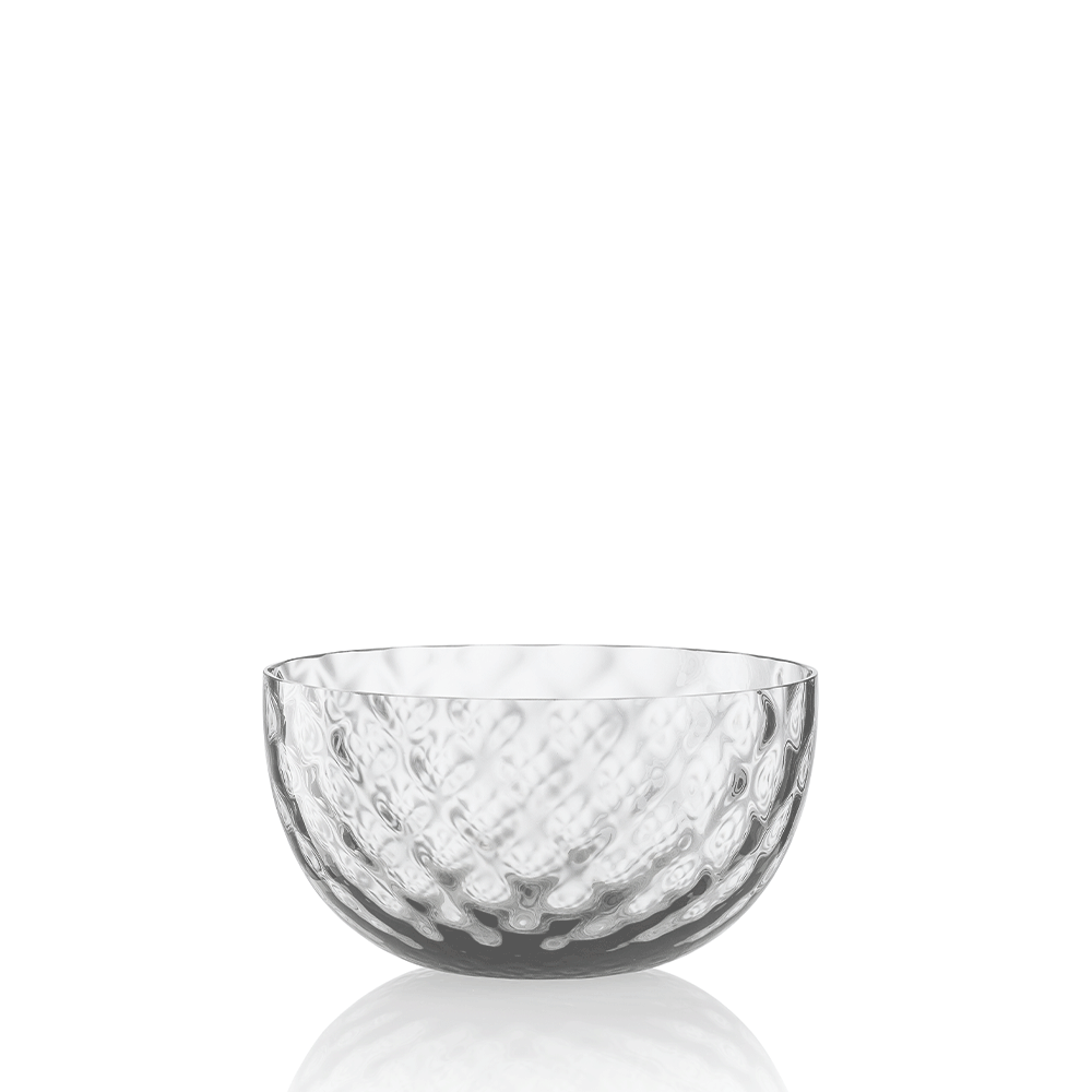 NasonMoretti Idra bowl – single | Hand-blown Murano glass bowl available in six exquisite textures: optic, twisted optic, torsé, lente, striped, and balloton | A versatile accent for serving or display, offered in a rich palette including amber, avio blue, grey, transparent, soraya green, and violet | Elegant, compact form adds refined charm to any table setting | Design by NasonMoretti | Tableware & bowls | 2Jour Concierge, your luxury lifestyle shop