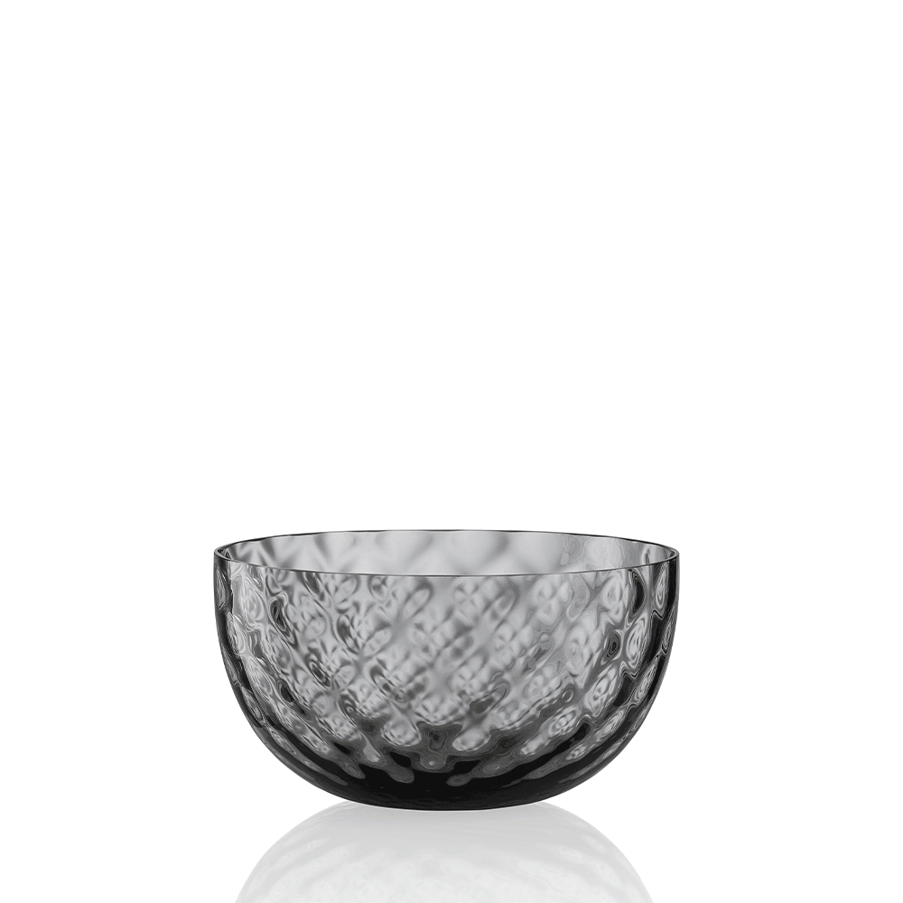 NasonMoretti Idra bowl – single | Hand-blown Murano glass bowl available in six exquisite textures: optic, twisted optic, torsé, lente, striped, and balloton | A versatile accent for serving or display, offered in a rich palette including amber, avio blue, grey, transparent, soraya green, and violet | Elegant, compact form adds refined charm to any table setting | Design by NasonMoretti | Tableware & bowls | 2Jour Concierge, your luxury lifestyle shop