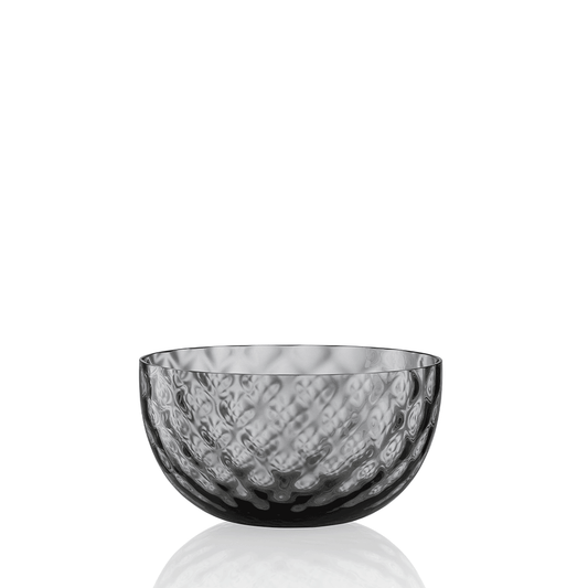 NasonMoretti Idra bowl – single | Hand-blown Murano glass bowl available in six exquisite textures: optic, twisted optic, torsé, lente, striped, and balloton | A versatile accent for serving or display, offered in a rich palette including amber, avio blue, grey, transparent, soraya green, and violet | Elegant, compact form adds refined charm to any table setting | Design by NasonMoretti | Tableware & bowls | 2Jour Concierge, your luxury lifestyle shop