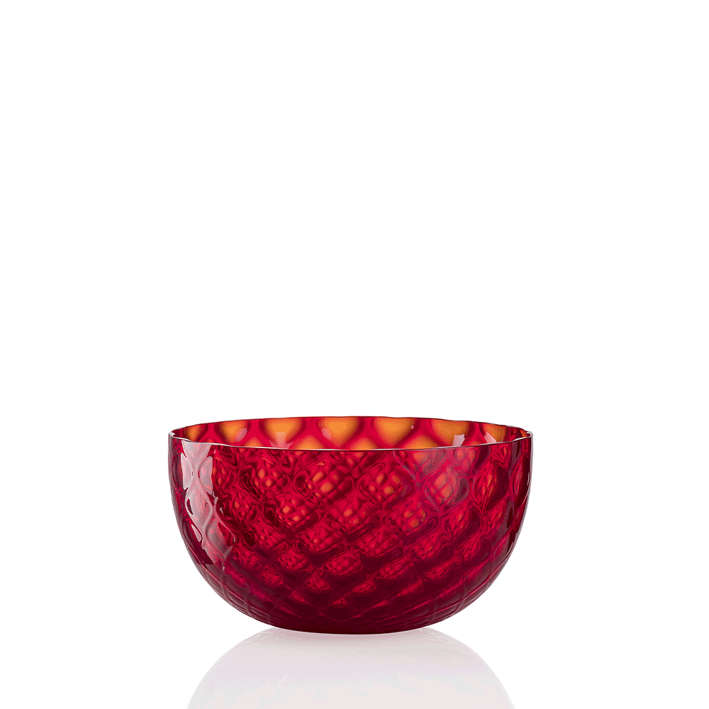 NasonMoretti Idra bowl – single | Hand-blown Murano glass bowl available in six exquisite textures: optic, twisted optic, torsé, lente, striped, and balloton | A versatile accent for serving or display, offered in a rich palette including amber, avio blue, grey, transparent, soraya green, and violet | Elegant, compact form adds refined charm to any table setting | Design by NasonMoretti | Tableware & bowls | 2Jour Concierge, your luxury lifestyle shop