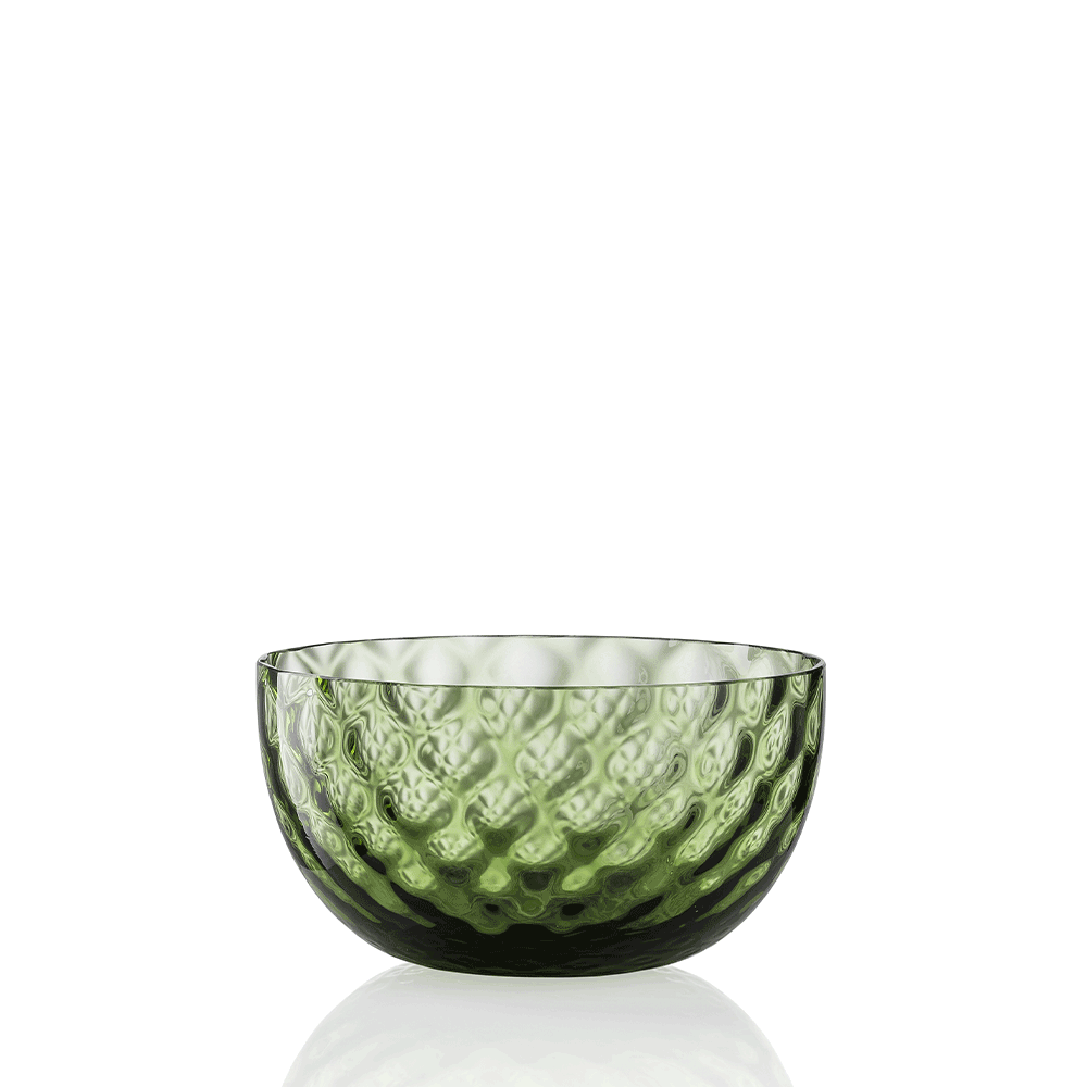NasonMoretti Idra bowl – single | Hand-blown Murano glass bowl available in six exquisite textures: optic, twisted optic, torsé, lente, striped, and balloton | A versatile accent for serving or display, offered in a rich palette including amber, avio blue, grey, transparent, soraya green, and violet | Elegant, compact form adds refined charm to any table setting | Design by NasonMoretti | Tableware & bowls | 2Jour Concierge, your luxury lifestyle shop