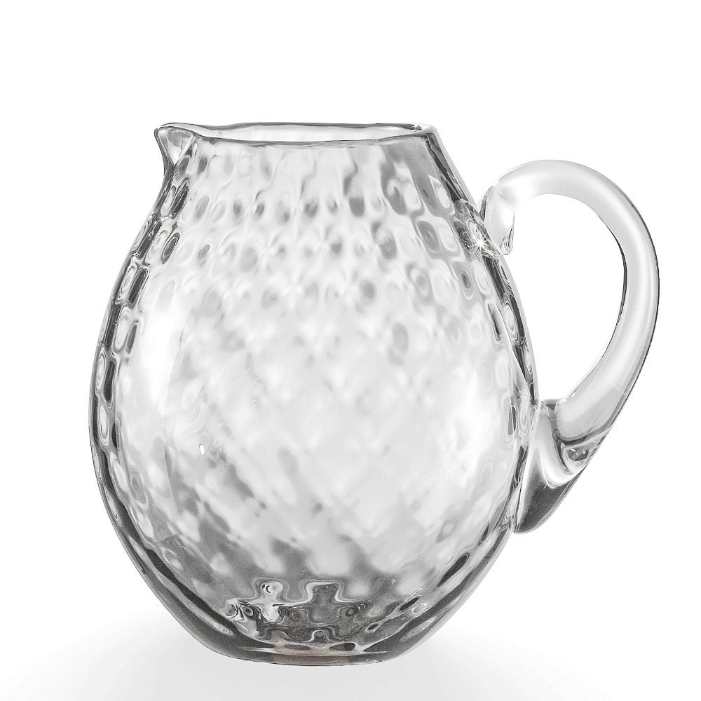 NasonMoretti Idra pitcher | Handcrafted Murano glass pitcher with iconic balloton texture | Rounded form with a crystal-clear sculpted handle for elegant pouring | Available in a vivid color palette including avio blue, grey, red, orange, soraya green, and purple | A bold yet refined statement piece for stylish entertaining | Design by NasonMoretti | Tableware & serveware | 2Jour Concierge, your luxury lifestyle shop