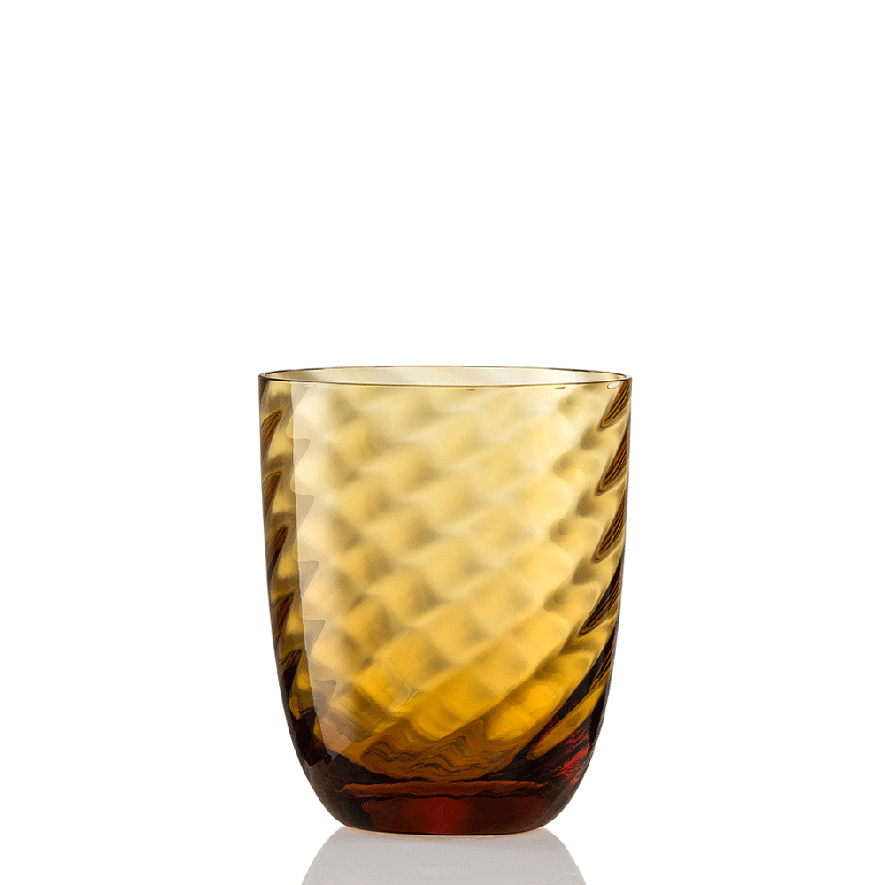 Idra Textured Murano Glass Tumbler, Twisted Optic