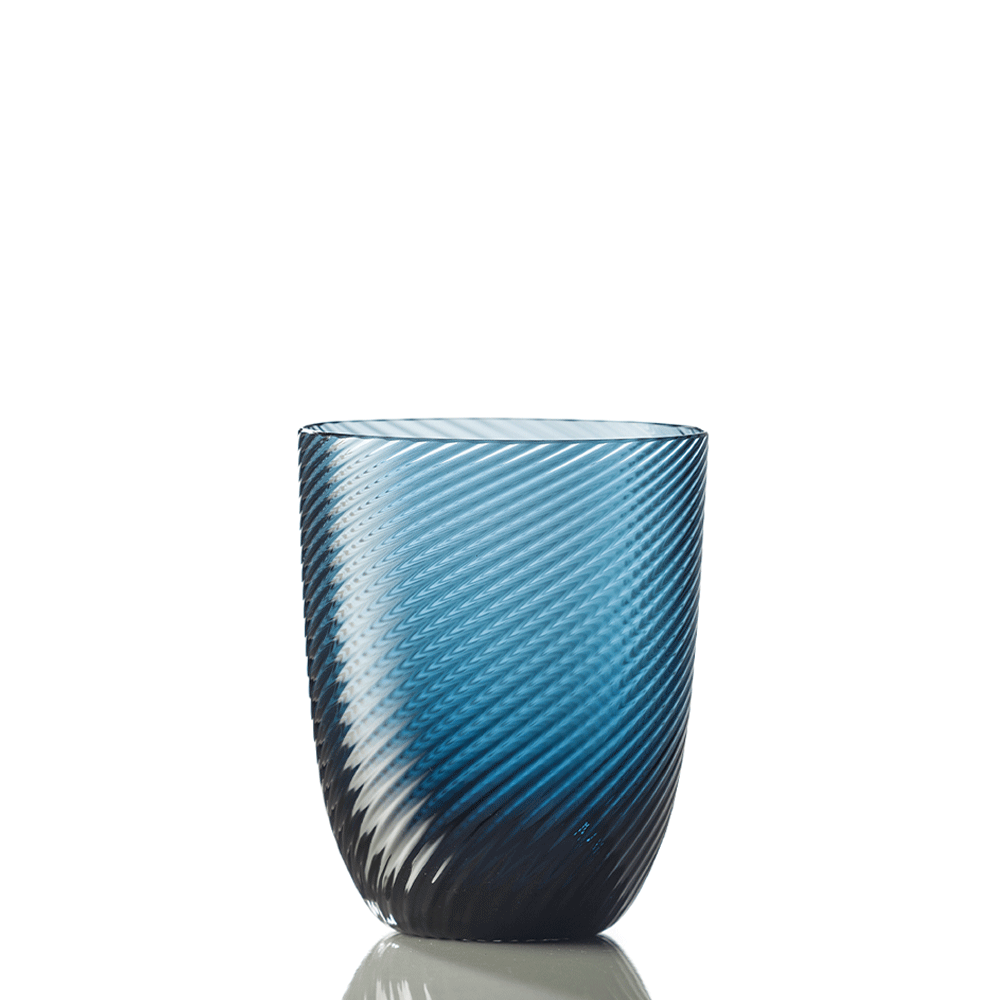 Idra Textured Murano Glass Tumbler, Twisted