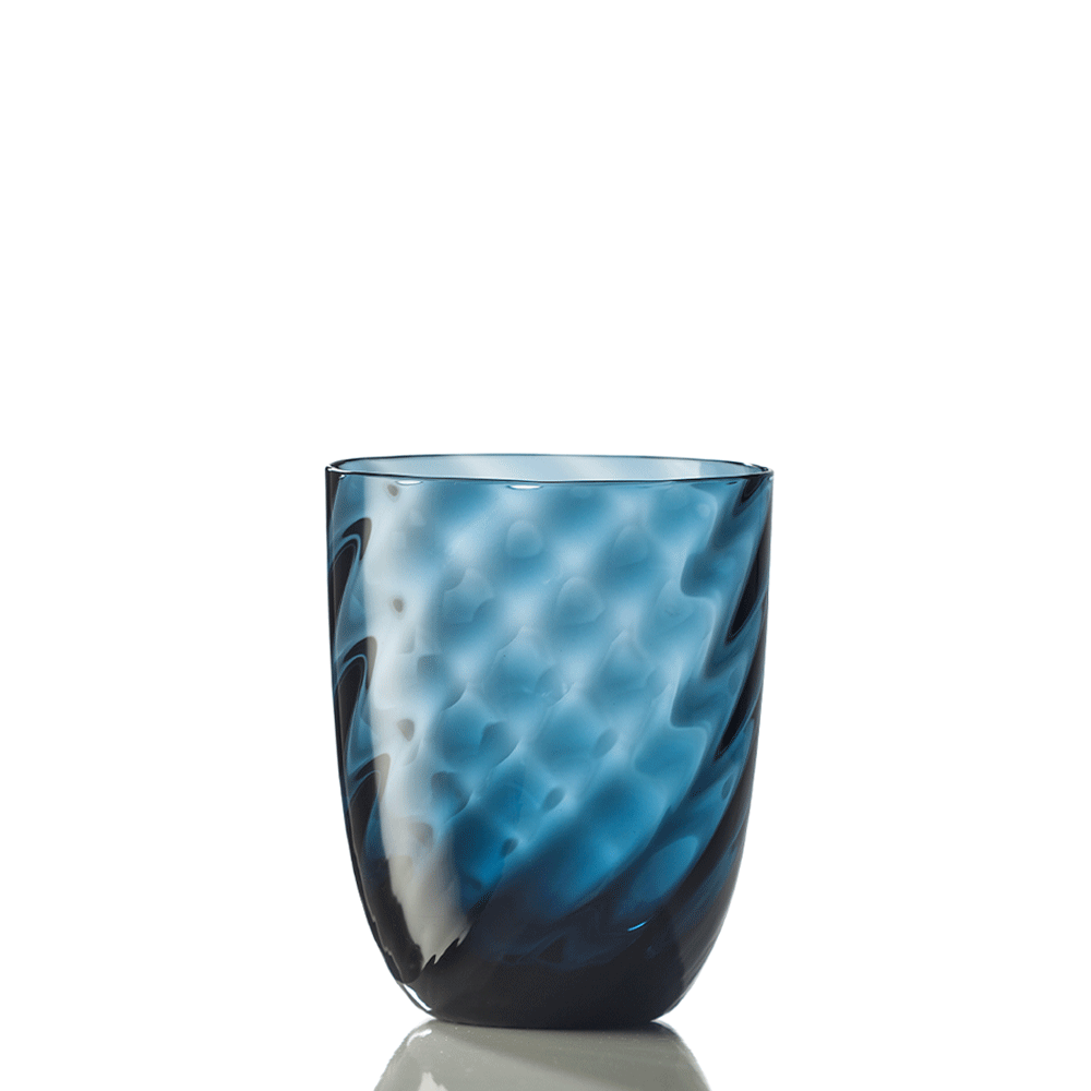 Idra Textured Murano Glass Tumbler, Twisted Optic