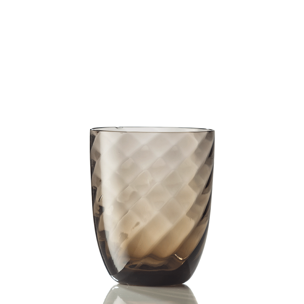 Idra Textured Murano Glass Tumbler, Twisted Optic