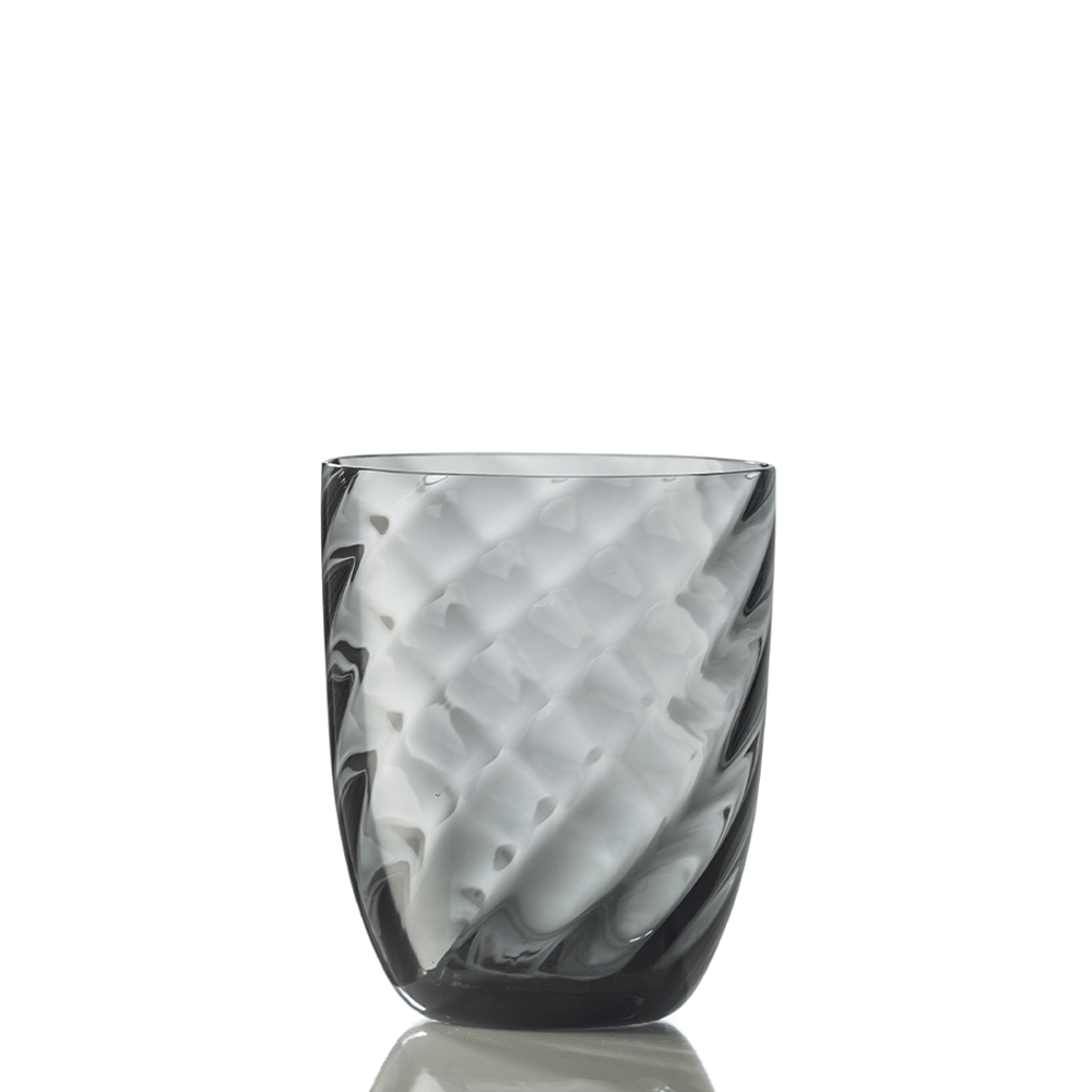 Idra Textured Murano Glass Tumbler, Twisted Optic