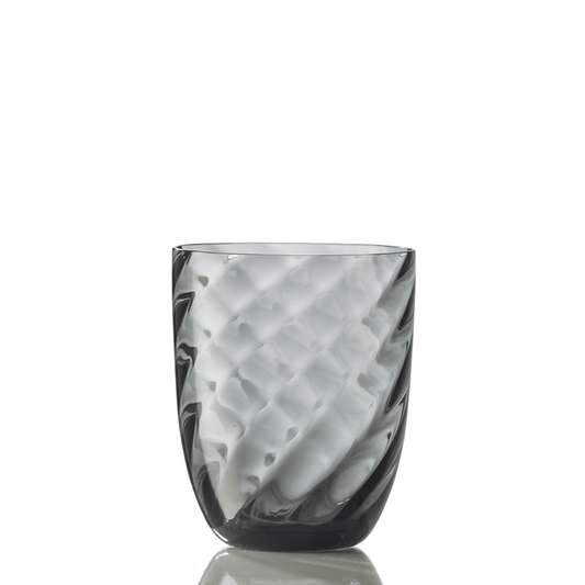 Idra Textured Murano Glass Tumbler, Twisted Optic