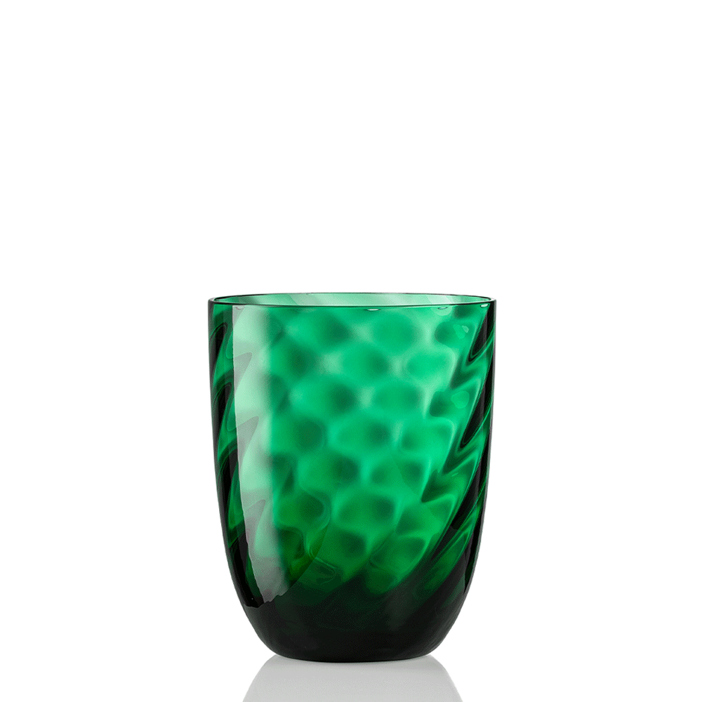 Idra Textured Murano Glass Tumbler, Twisted Optic