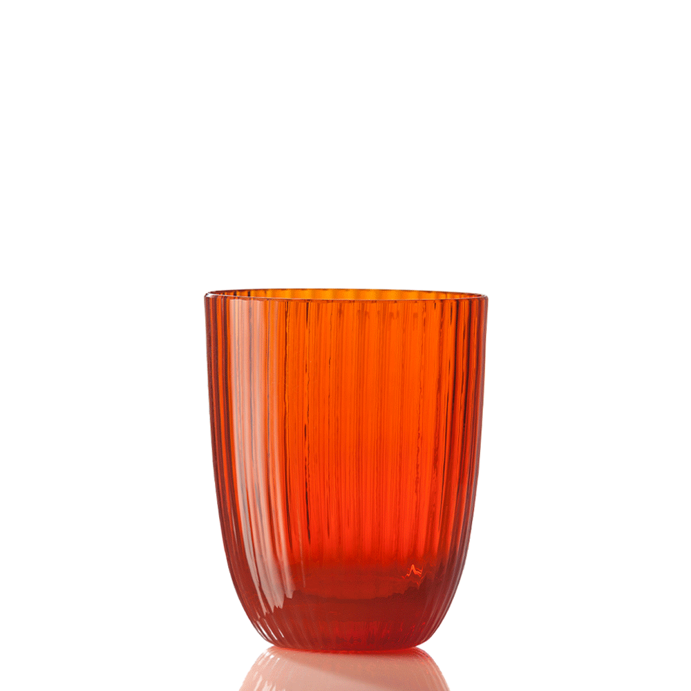 Idra Textured Murano Glass Tumbler, Striped