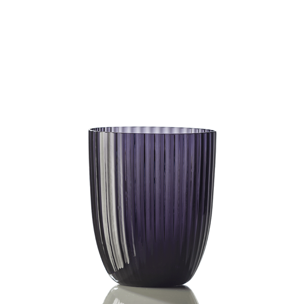 Idra Textured Murano Glass Tumbler, Striped
