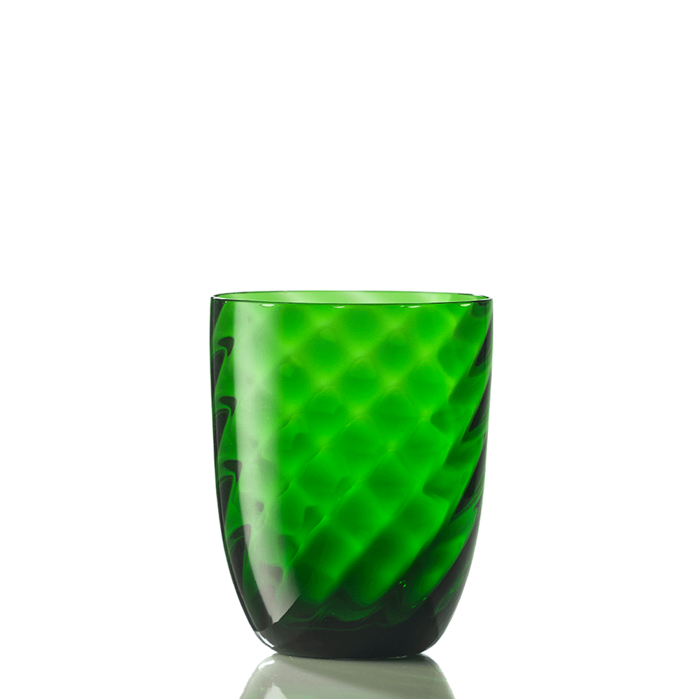 Idra Textured Murano Glass Tumbler, Twisted Optic