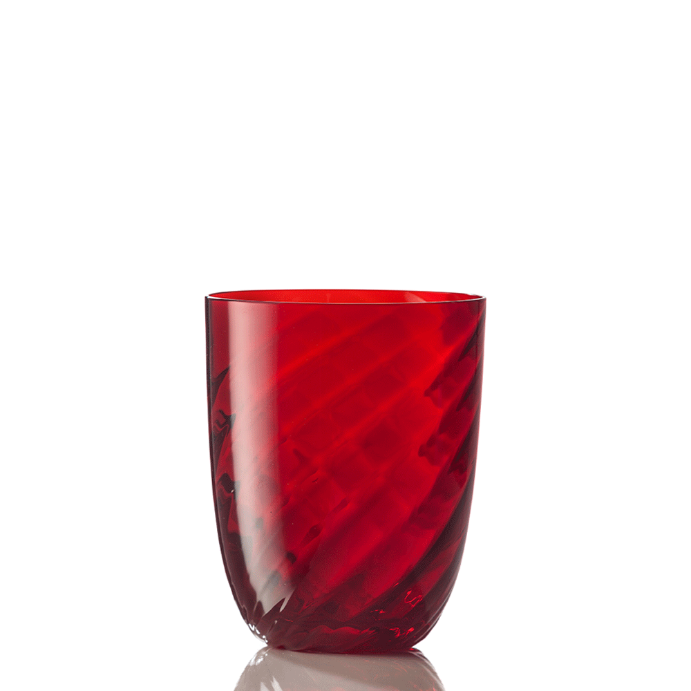 Idra Textured Murano Glass Tumbler, Twisted Optic