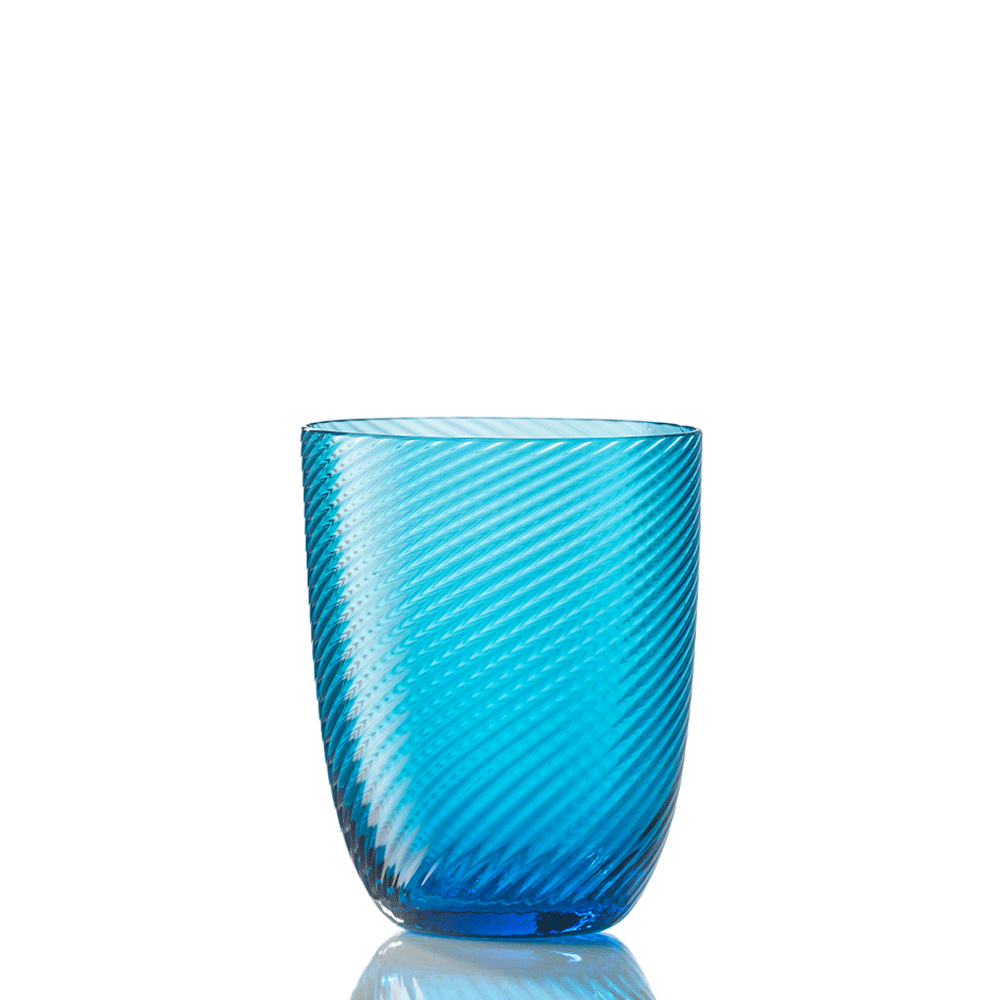 Idra Textured Murano Glass Tumbler, Twisted