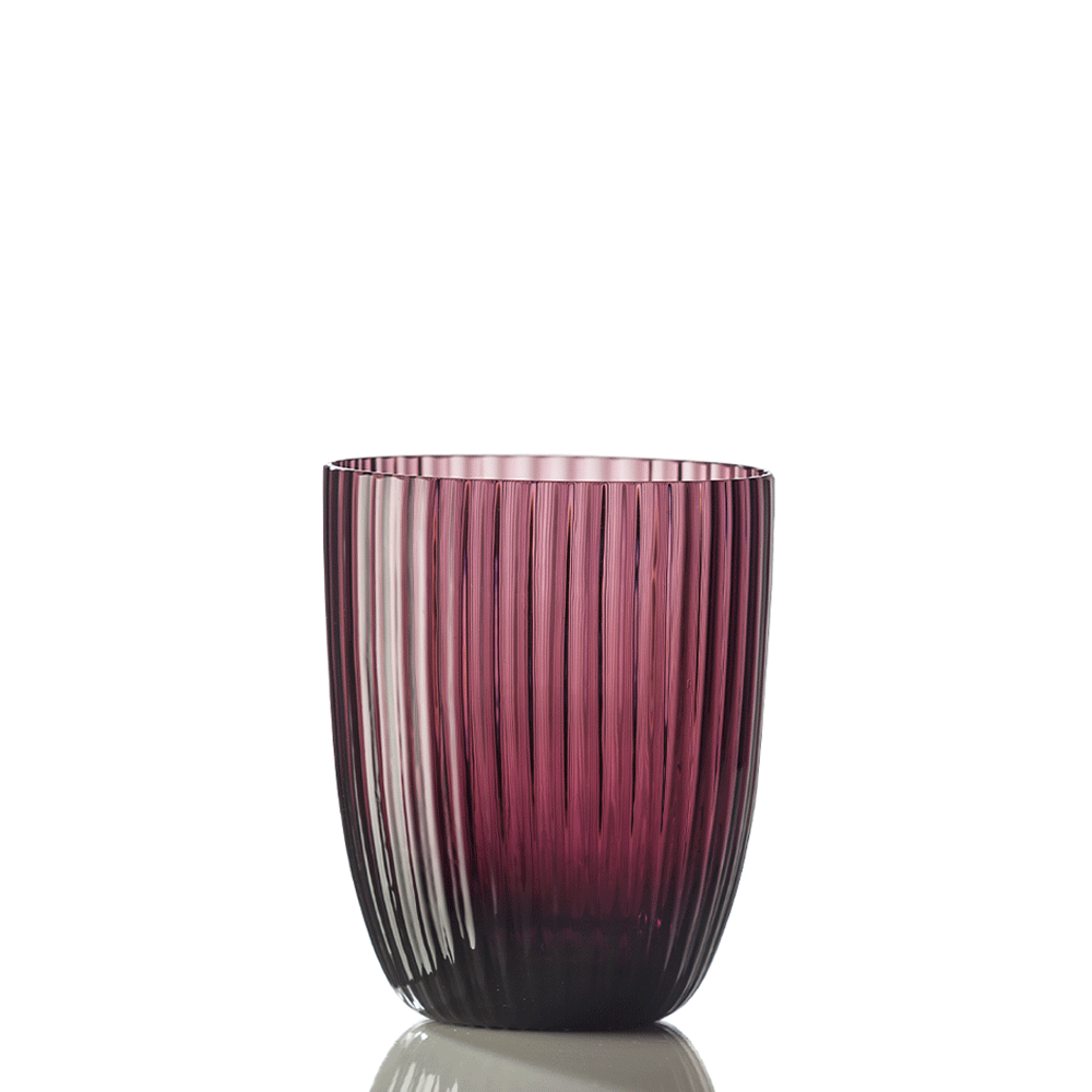 Idra Textured Murano Glass Tumbler, Striped