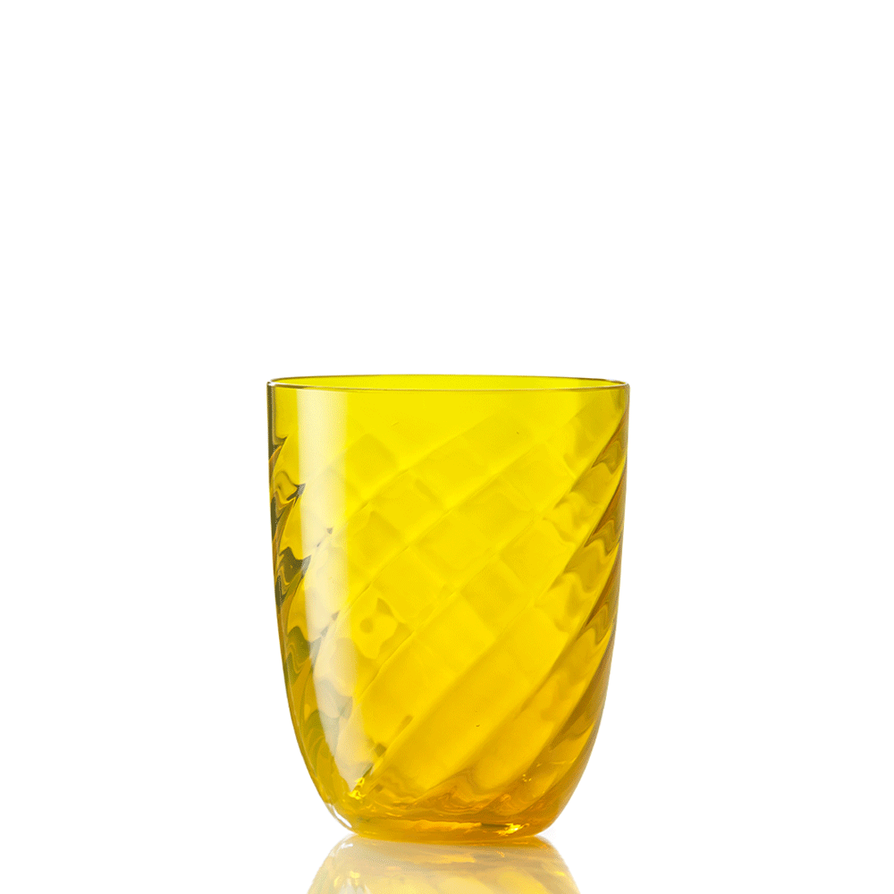 Idra Textured Murano Glass Tumbler, Twisted Optic