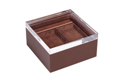 Febe Leather-Covered Jewellery Box with Removable Tray