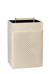 Diana Quilted Diamonds Leather Laundry Basket with Woven Handle