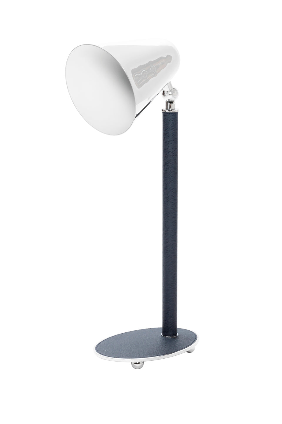 Monza Table Lamp by Giobagnara | Partially Leather-Covered Metal Structure in Various Finishes | Metal Rounded Feet for Stability | A Sleek and Modern Lighting Solution for Your Space