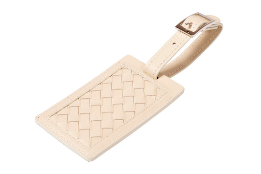 Rivière Handwoven Luggage Tag | Handwoven leather luggage tag, blending luxury with practicality | Available in two sizes | Travel Accessories | 2Jour Concierge, your luxury lifestyle shop