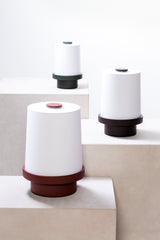 x Stéphane Parmentier Paraggi Leather-Covered Wood Table Lamp