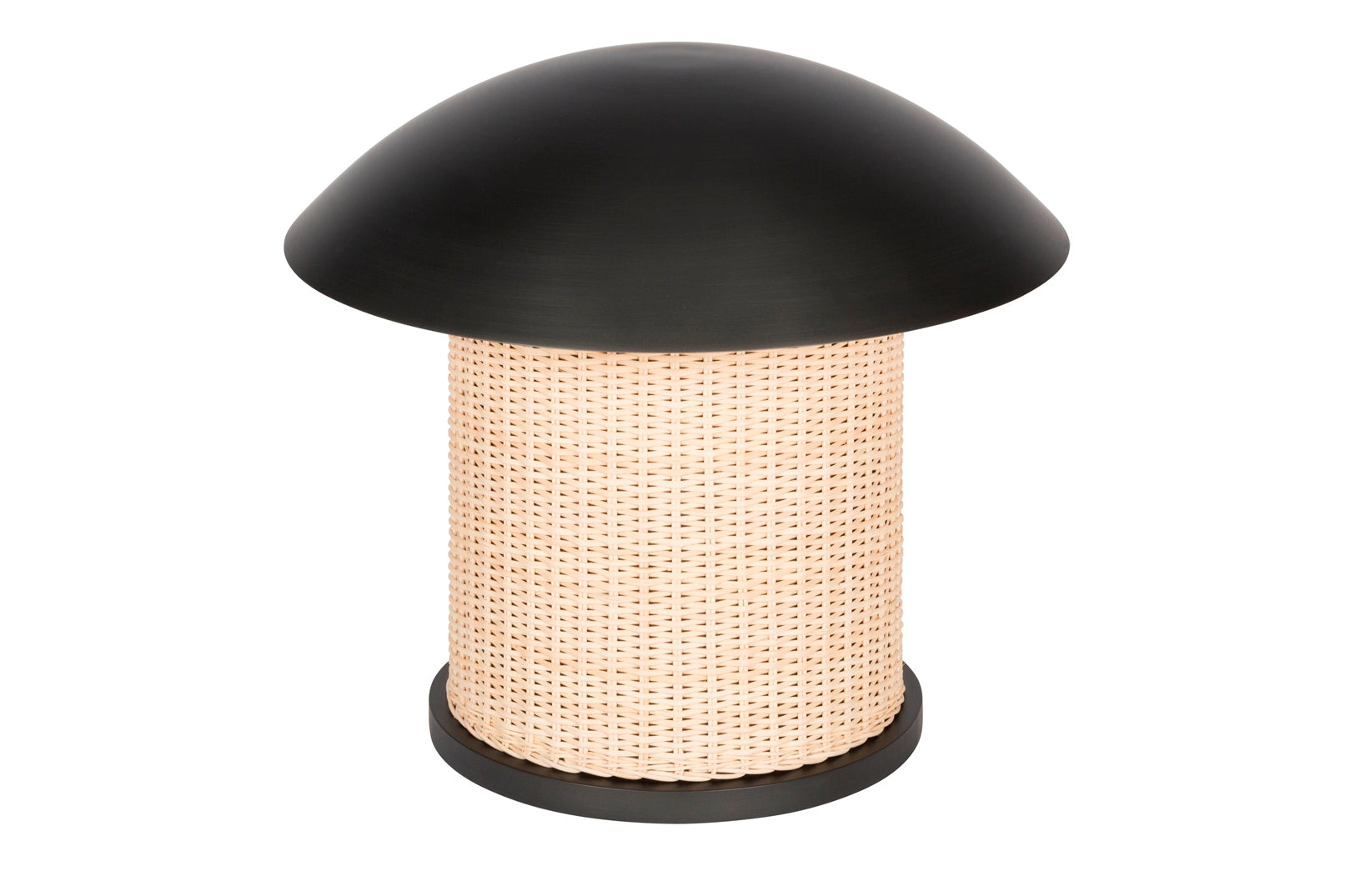 Giobagnara x Stéphane Parmentier Duomo Table Lamp | Vintage-inspired Design with Modern Minimalism | Sculptural Appearance with Geometrical Volumes | Crafted with Curved Bronze Lampshades and Woven Rattan Bases | Casts Soft Ambient Light for Reading and Lounging | Available at 2Jour Concierge, #1 luxury high-end gift & lifestyle shop