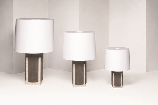 Giobagnara x Stéphane Parmentier Palazzo Marble & Suede Table Lamp | Exquisite Design Collaboration with Luxurious Marble and Suede | Elevate Your Interior Decor with Timeless Elegance | Available at 2Jour Concierge, #1 luxury high-end gift & lifestyle shop