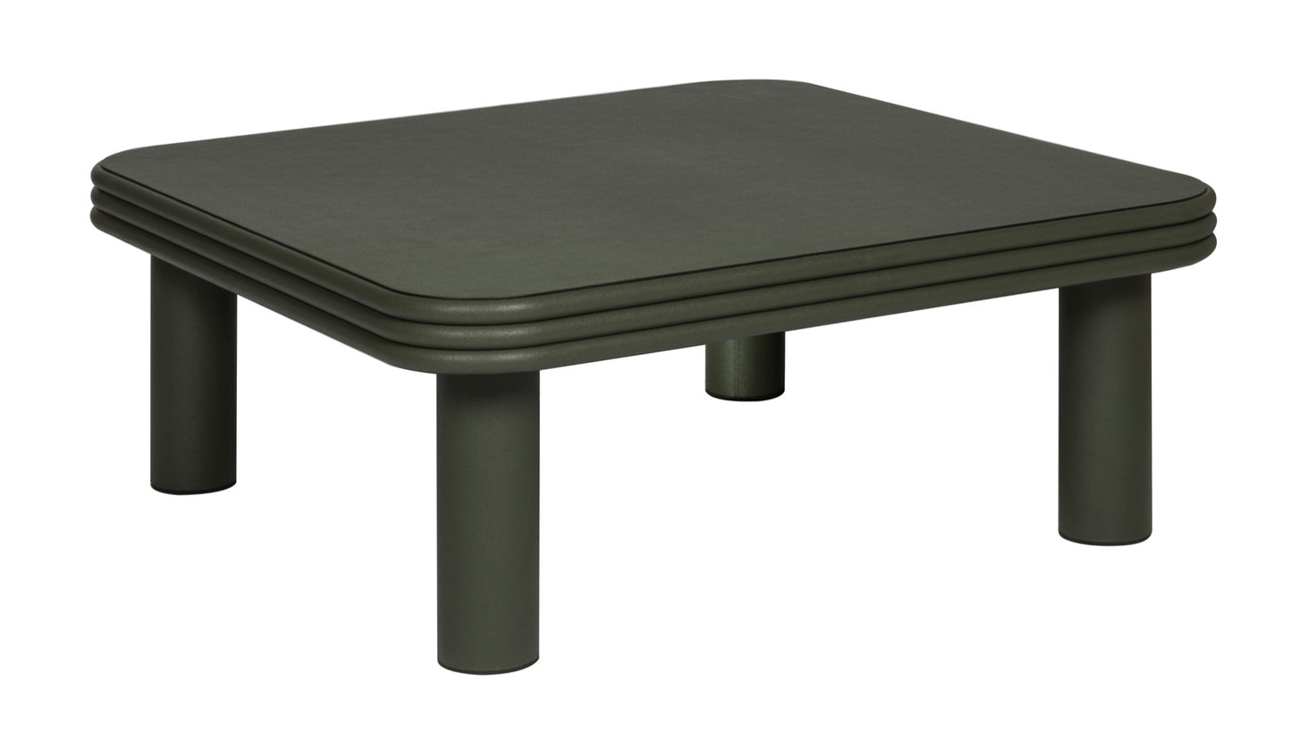x Stephane Parmentier Scala Leather-Covered Coffee Table, Square